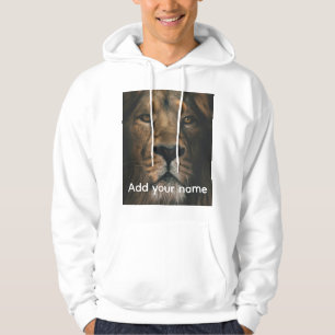 Impressão de camisa de leão com texto editável