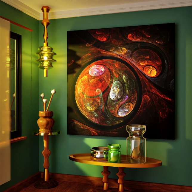 Impressão de Canvas Abstrato de Conexão Fluid (Fluid Connection Abstract Art Wrapped Canvas Print)