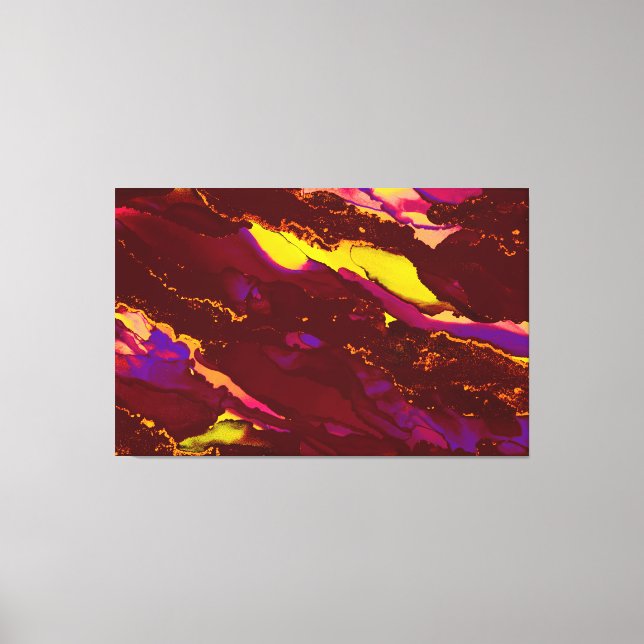 Impressão de Canvas de 3 painéis com tinta alcoóli (Frente)