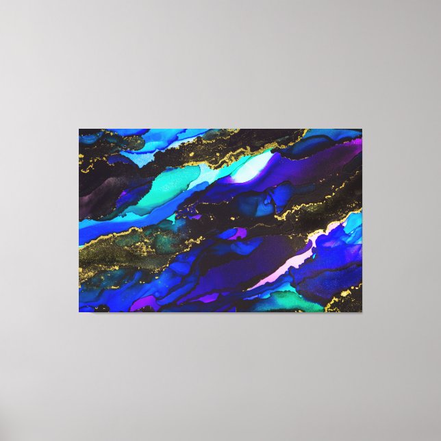 Impressão de Canvas de 3 painéis com tinta alcoóli (Frente)