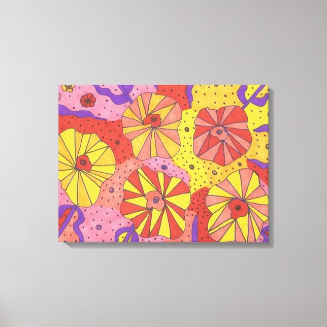 Impressão de Canvas de Abstrato de Jardim Floral F (Frente)