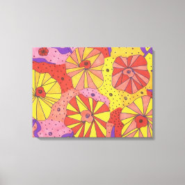 Impressão de Canvas de Abstrato de Jardim Floral F