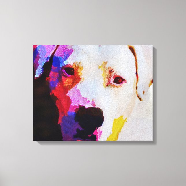 Impressão de Canvas de Arte de Portrato Pitbull (Frente)
