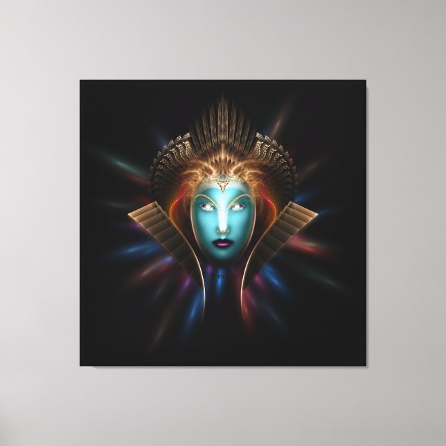 Impressão de Canvas de Arte Fractal da Rainha Ridd (Frente)