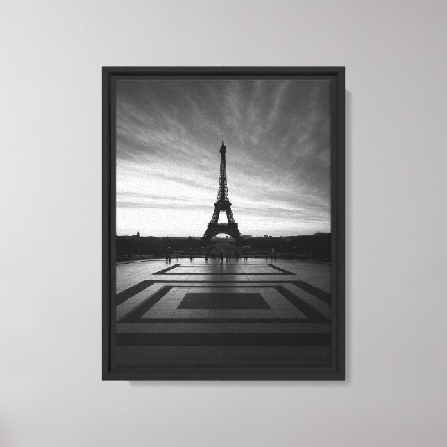Impressão de Canvas de Arte Monocromática da Torre (Frente)