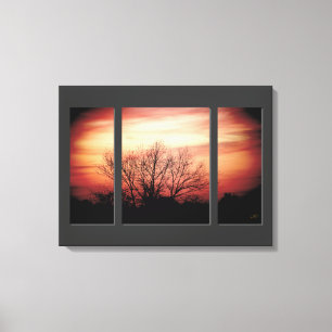 Impressão de Canvas de Birch Sunset Triptych
