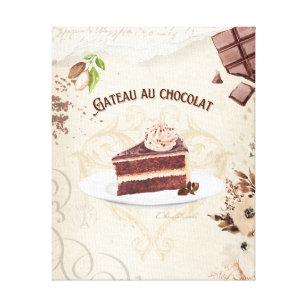 Impressão de canvas de bolo de chocolate
