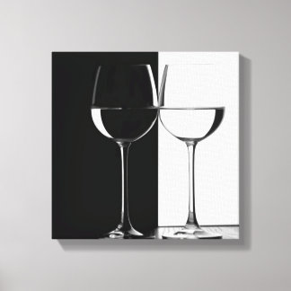 impressão de canvas de de vinho preto e branco