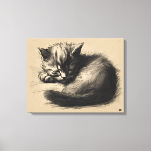 Impressão de Canvas de Desenho do Kitten