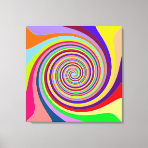 Impressão de Canvas de espiral multicolor