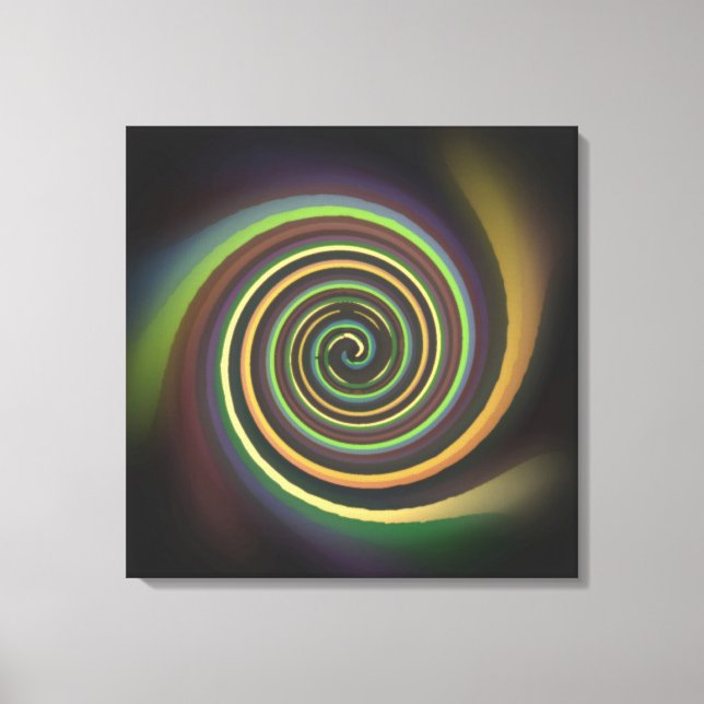 Impressão de Canvas de espiral multicolor (Frente)