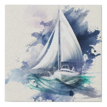 Impressão de Canvas de Falhas de Navegação Azul