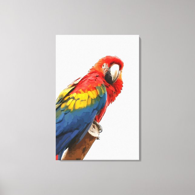 Impressão de Canvas de Macaw Scarlet (Frente)