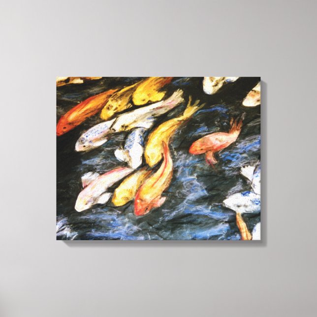 Impressão de Canvas de Pintura de Peixe Koi (Peque (Frente)