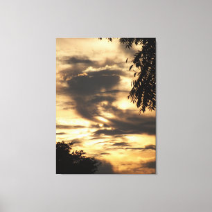 Impressão de Canvas do nascer do sol nublado do O