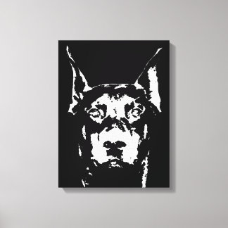 Impressão de Canvas preto e branco do Doberman