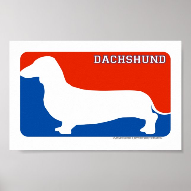 Impressão de Cão da Liga Dachshund (Frente)