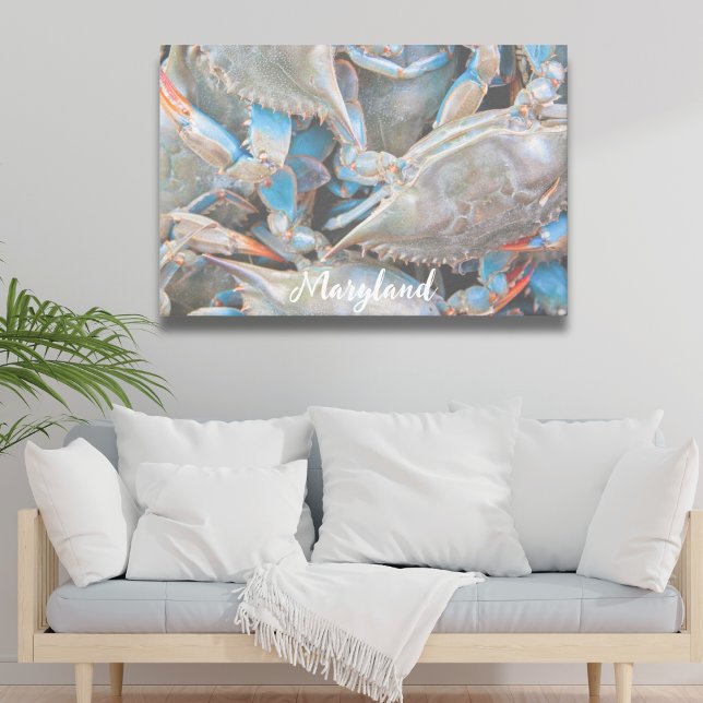 Impressão de Caranguejo Russo da Casa de Praia Náu (A beautiful splash of color to your walls with a personalized Maryland Blue Crab Canvas!)