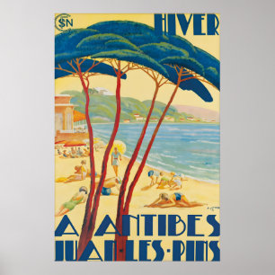 Impressão de Cartaz de Viagem Antibes Juan Les Pin