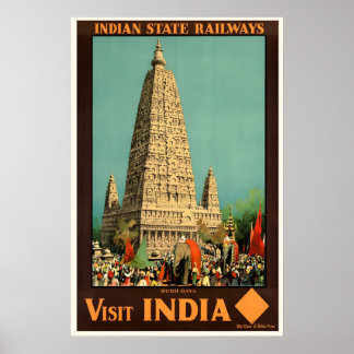 Impressão de Cartaz de Viagem Antiga da Índia