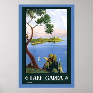 Impressão de Cartaz de Viagem Antiga do Lago Garda
