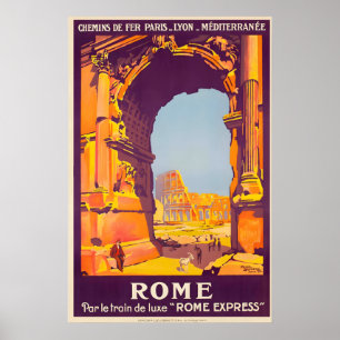 Impressão de Cartaz de Viagem Antiga Roma Itália