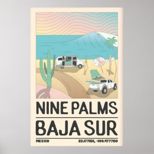 Impressão de Cartaz de Viagem Baixa Linha de Costa