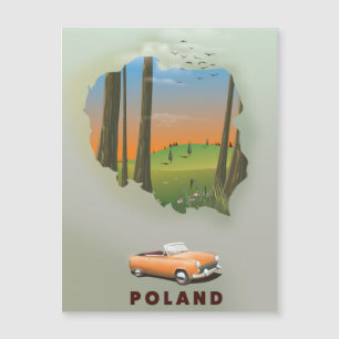 Impressão de cartaz de viagem ilustrado da Polônia