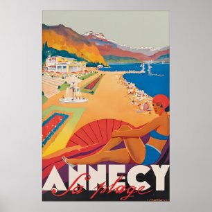 Impressão de Cartaz de Viagem Vintage Annecy, La P