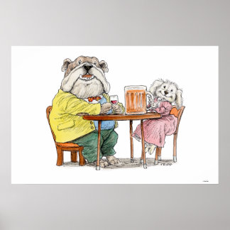 Impressão de Casal de Cachorro de Cerveja