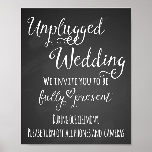 Impressão de casamento sem placa de giz (Frente)