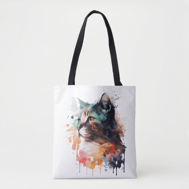 Impressão de Cat para Cat Lover Cat Mamãe Tote Bag (Frente)