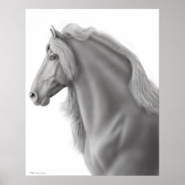Impressão de Cavalo Frísia
