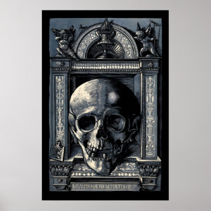Impressão de caveira de Hans Wechtlin Xilogravura 