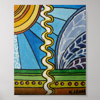 Impressão de Cena de Linha Onda