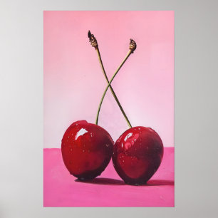 Impressão de Cerejas Vermelhas - Arte Digital Femi