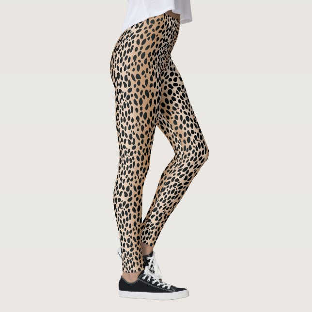 Impressão de Cheetah castanha mancha leggings de p (Direita)