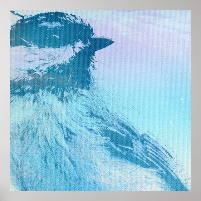 Impressão de Chickadee em Casca Preta (Frente)