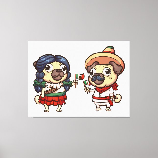 Impressão de Cinco de Mayo Pugs (Frente)