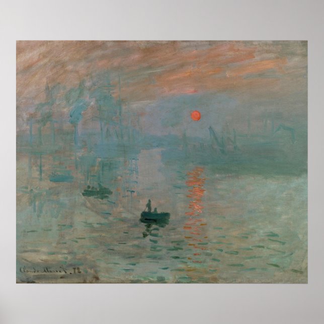 Impressão de Claude Monet Surgimento do Sol (levan (Frente)