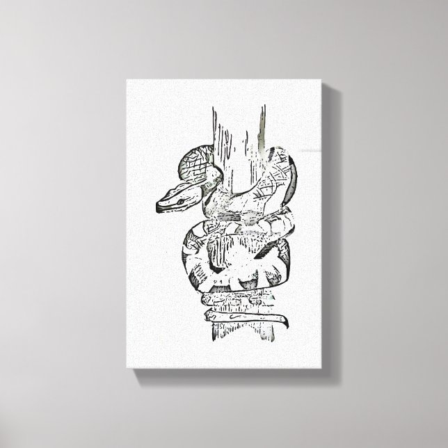 Impressão de cobra em torno da Tree Canvas (Frente)