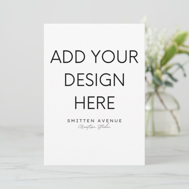 Impressão de convite 5x7" (Em pé/Frente)