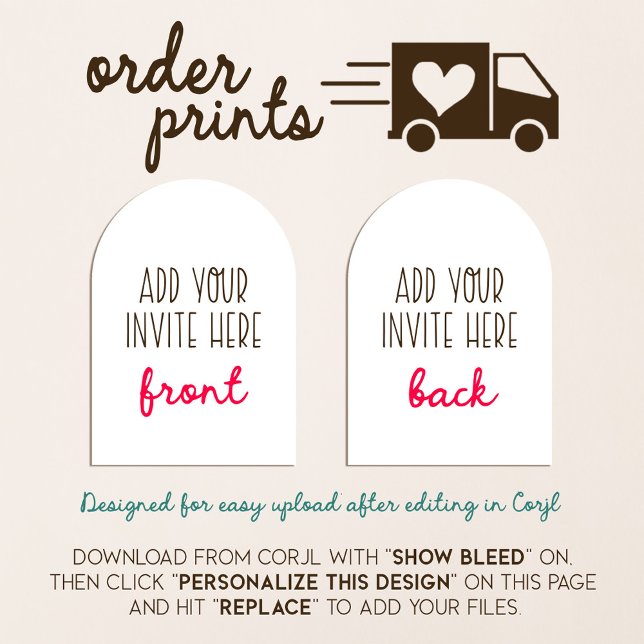 Impressão de convite em forma de arco de 5 x 7" (Criador carregado)