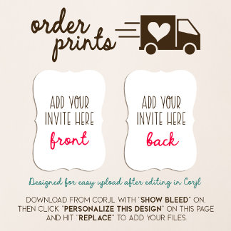 Impressão de convite em forma de suporte 5 x 7"