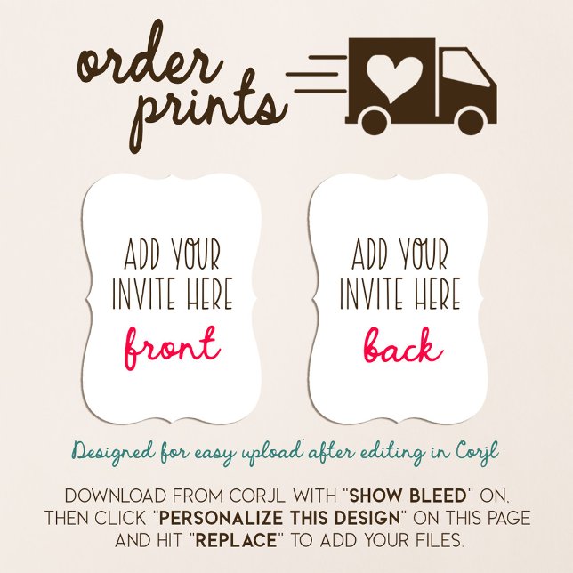 Impressão de convite em forma de suporte 5 x 7" (Criador carregado)