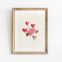 Impressão de coração de aquarela