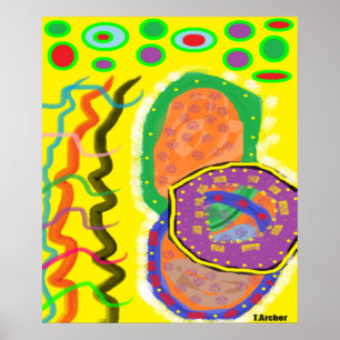 Impressão de cores mistas poster de arte tribal pr