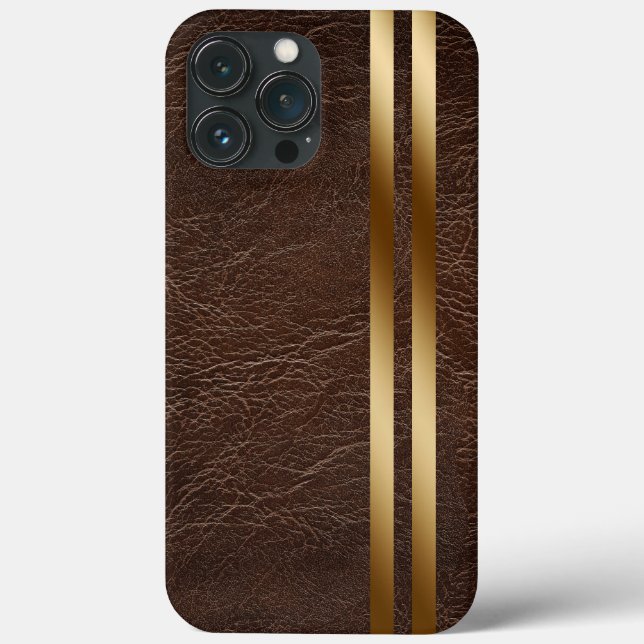 Impressão de couro iPhone 13 Pro Máx Case (Verso)