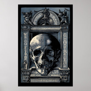 Impressão de Crânio de Hans Wechtlin Xilogravura d