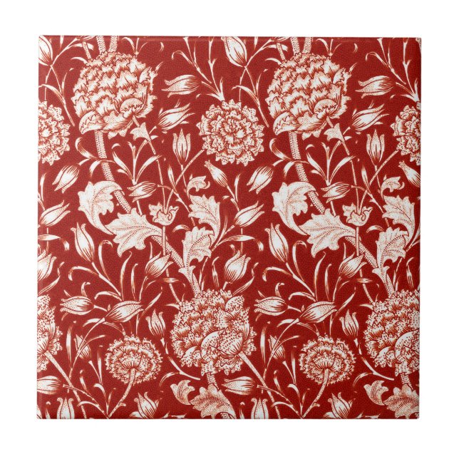 Impressão de Cravo de William Morris, Vermelho Esc (Frente)
